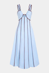 "Contrast Trim Cut Out Sleeveless Maxi Dress"