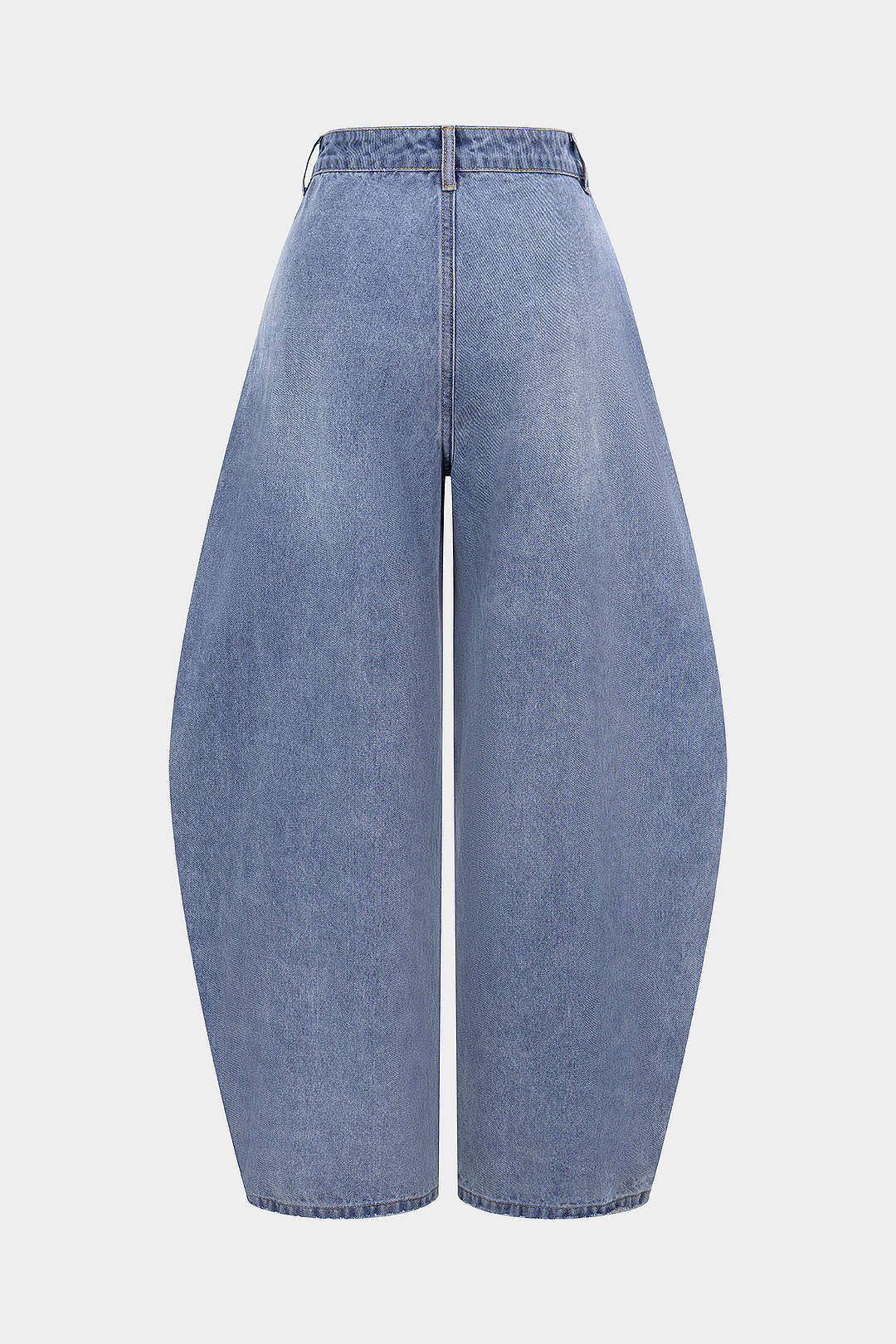 "Denim Asymmetrical Barrel Jeans"