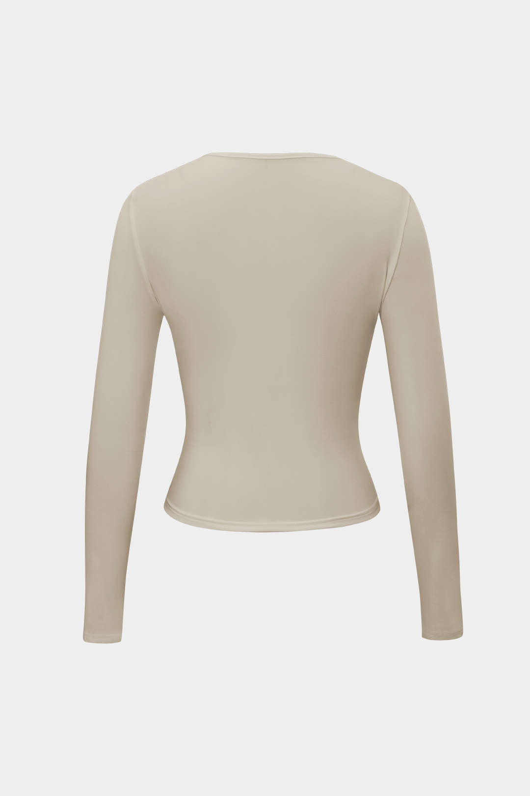 "Basic Solid Round Neck Long Sleeve Top"