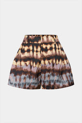 "Abstract Tie Dye Print Satin Shorts"