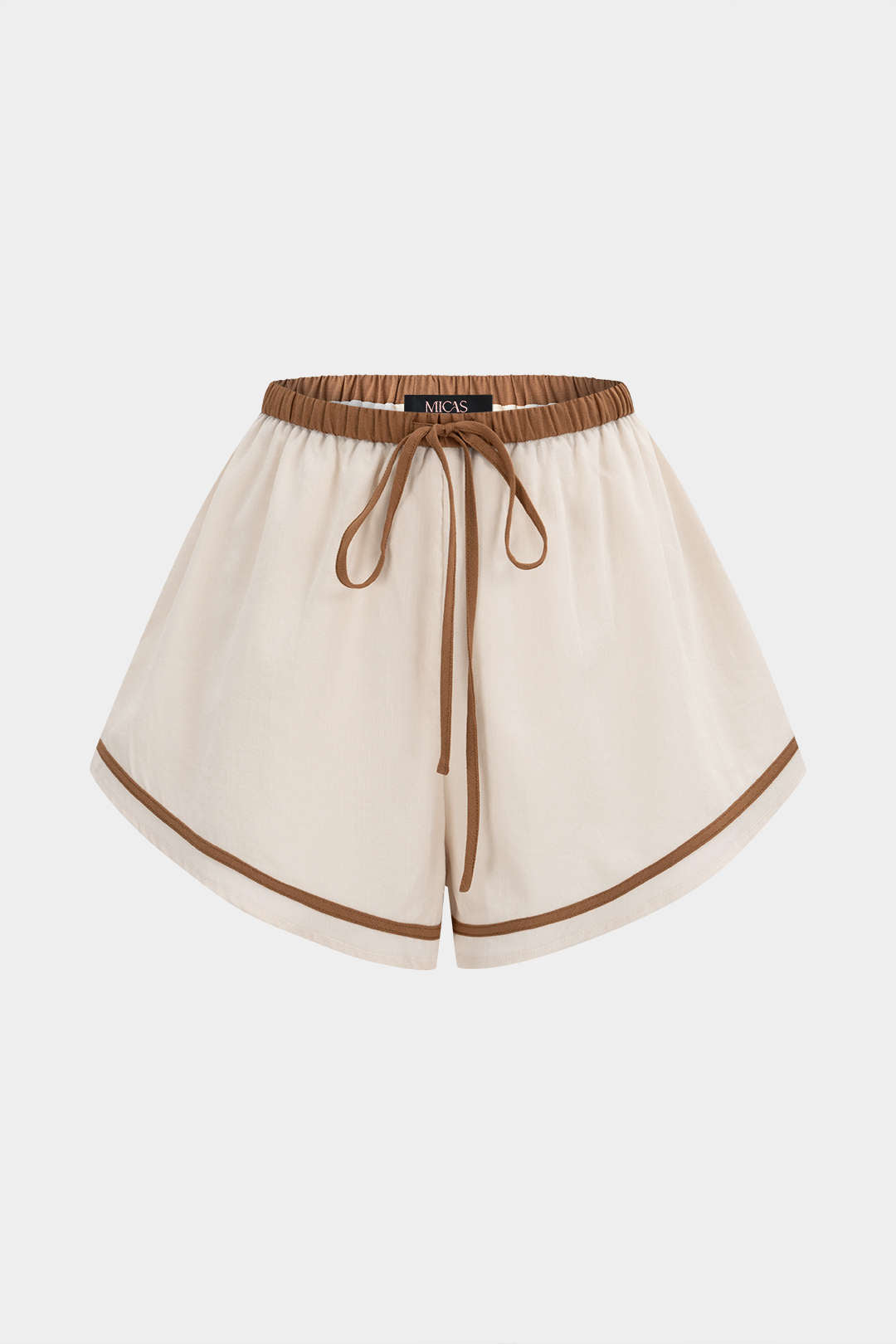"Contrast Binding Tie-Up Shorts"