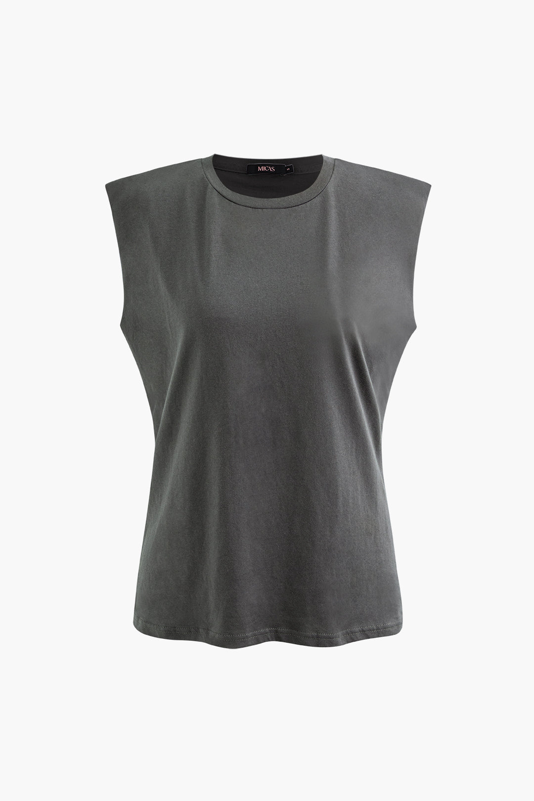 "Basic Solid Sleeveless T-shirt"