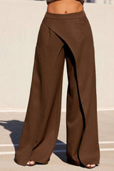 "Asymmetrical High-Waist Wide-Leg Pants"