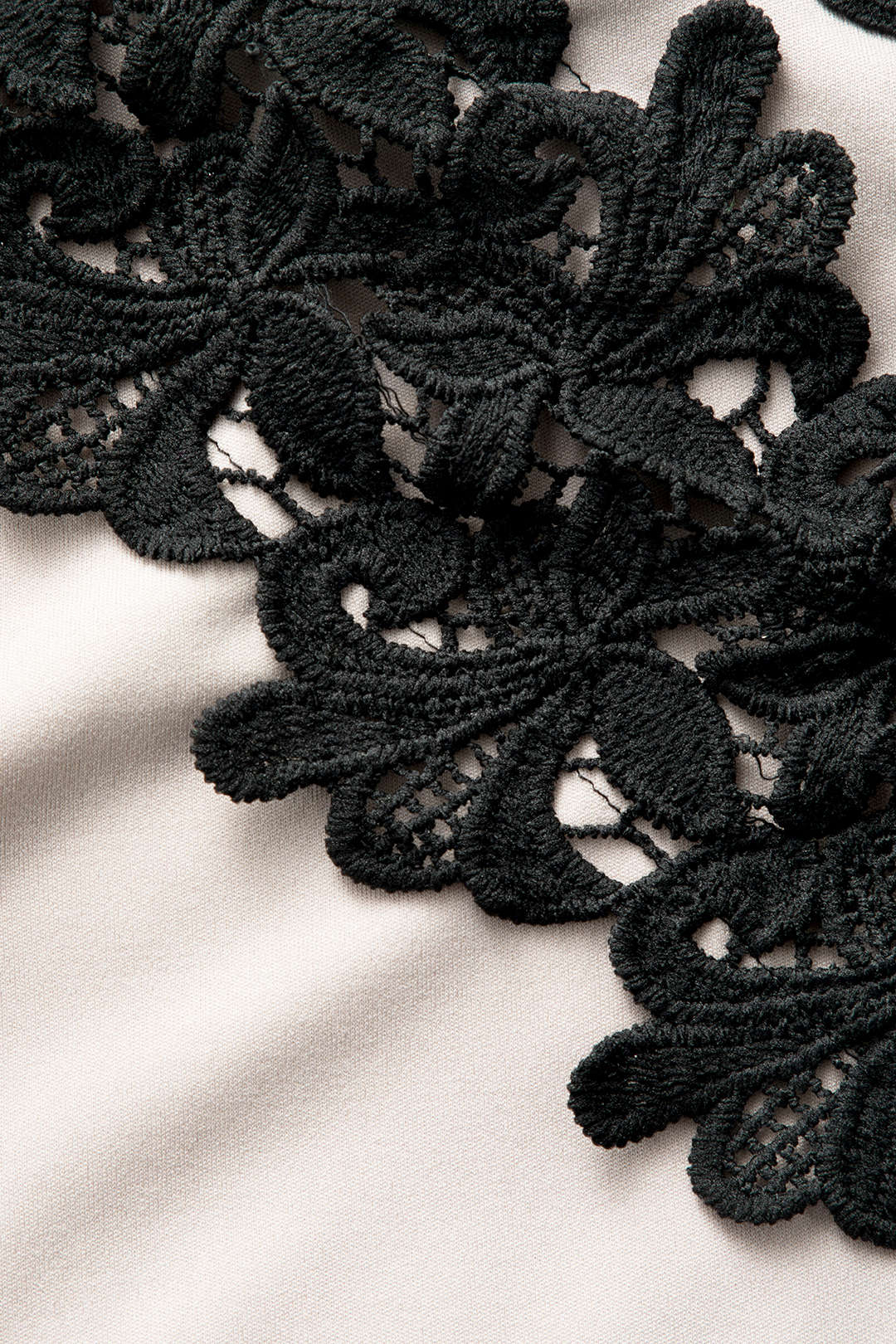 "Asymmetric Lace Panel Midi Dress"