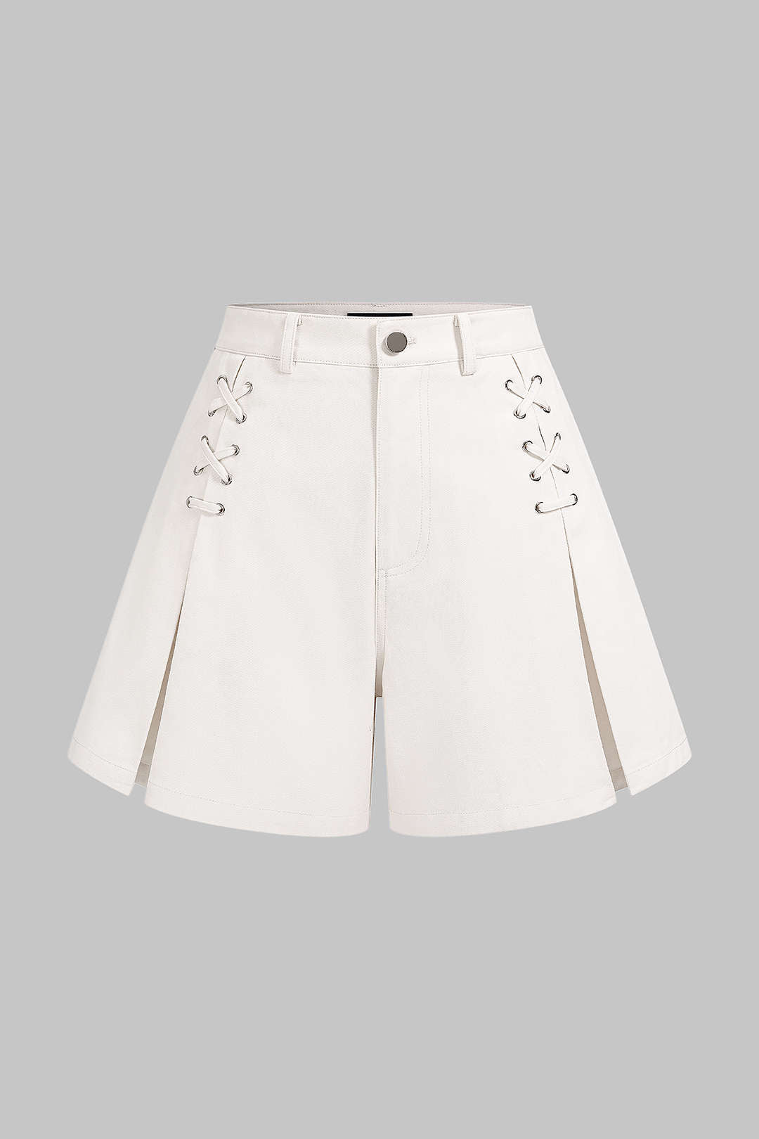 "Crossed Strappy High Waist Wide Leg Shorts"