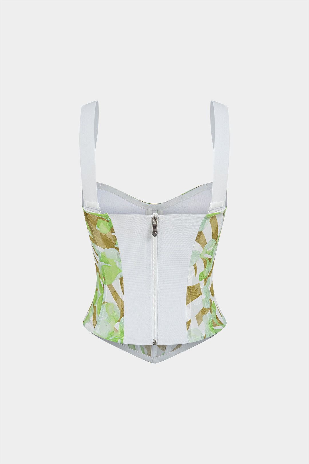 "Chiffon Patchwork Jacquard Corset Cami Top"