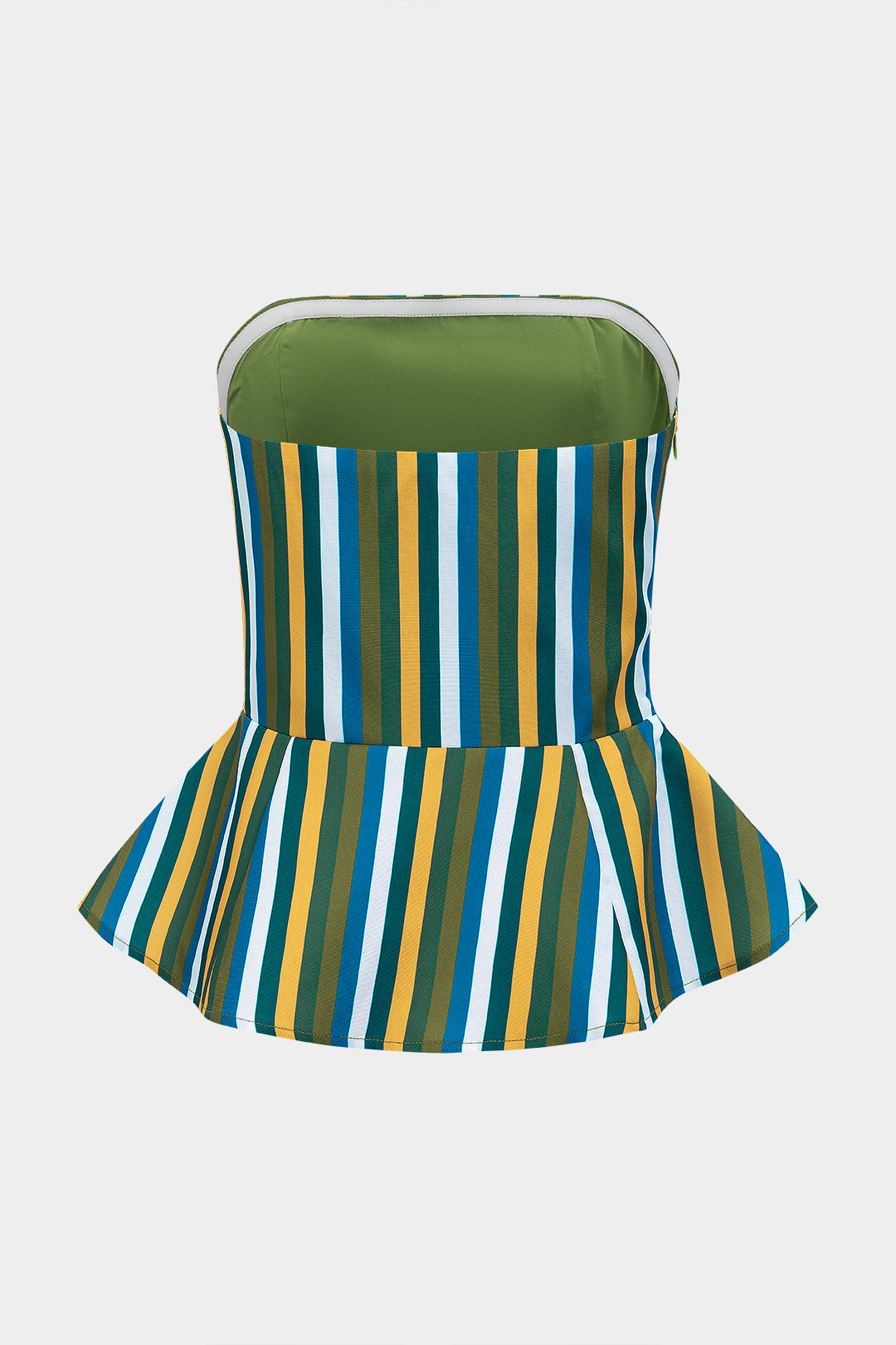 "Contrast Stripe Strapless Tube Top"