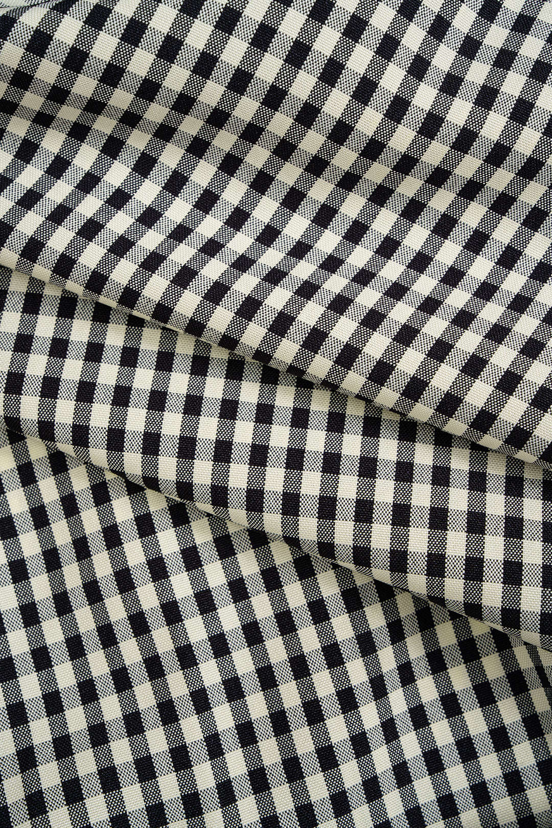 "Checkered Print Tie-Up Lantern Trousers"