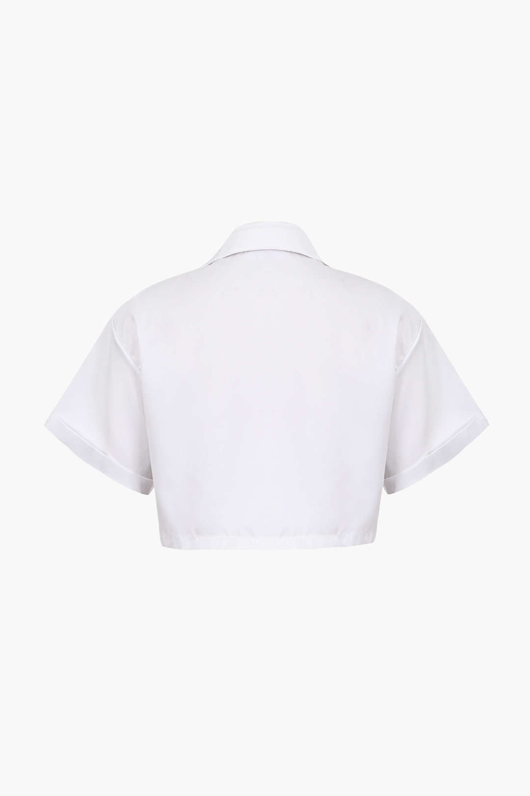 "Basic Flap Pocket Twist Hem Shirt"