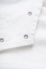 "Denim Asymmetrical High Waist Straight Leg Pants"