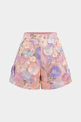 "3D Floral Textured Shorts"