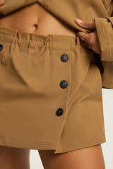 "Button Design Mini Skirt"