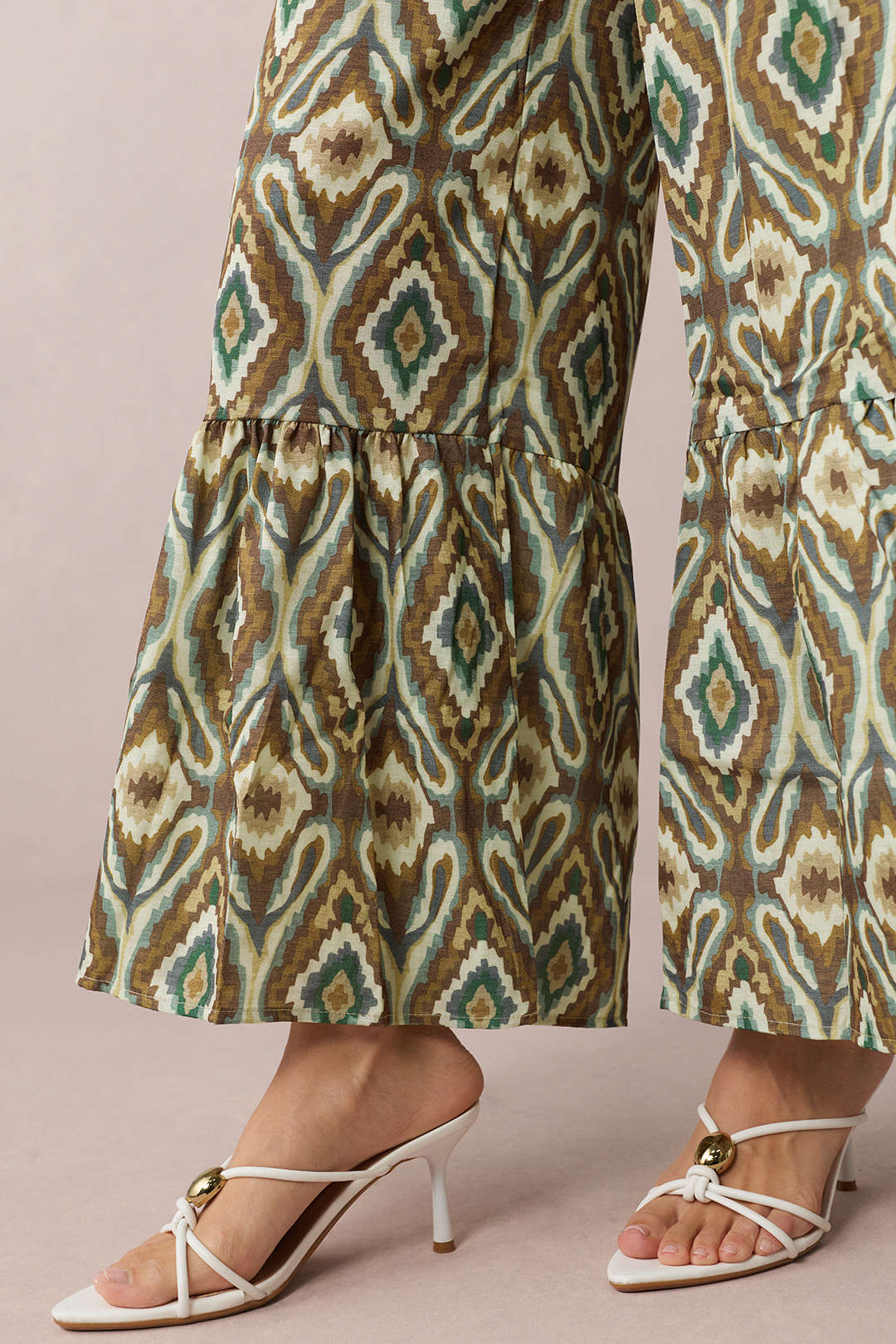"Bohemian Print High Waist Wide Leg Pants"
