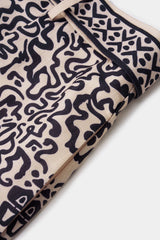 "Contrast Geometric Print Belted High-Waist Shorts"