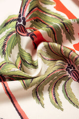 "Coconut Palm Stripes Print Satin Strappy Tube Top"
