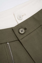 "Contrast Double Waistband Zipper High Waist Shorts"