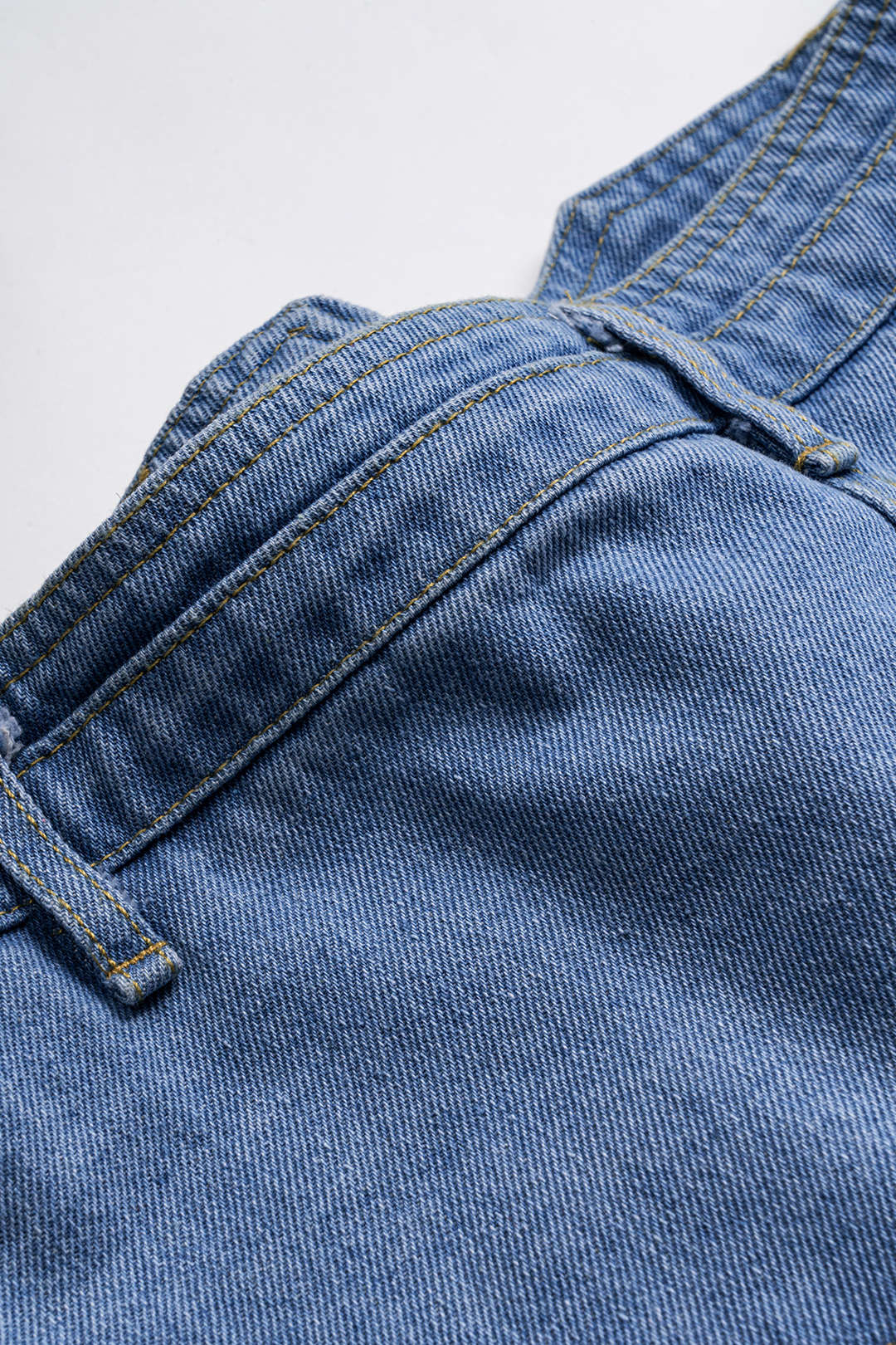 "Denim Mesh Patchwork Belted Button Pocket Skirt"