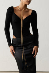 "Alloy Tassel Asymmetrical Necklace"