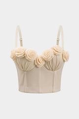 "3D Floral Bustier Slip Cami Top"