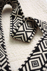"Contrast Trim Patchwork Textured Knotted Tank Top"