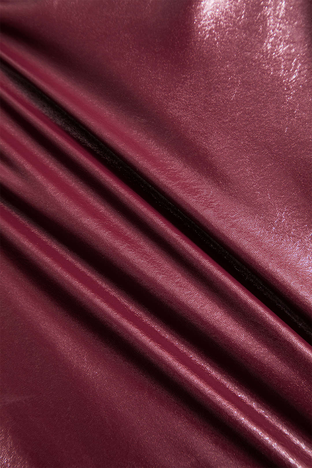 "Basic Solid Faux Leather Sleeveless Bodysuit"
