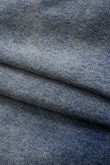 "Denim Faux Leather Patchwork Outerwear"