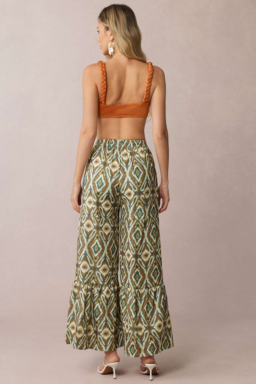 "Bohemian Print High Waist Wide Leg Pants"