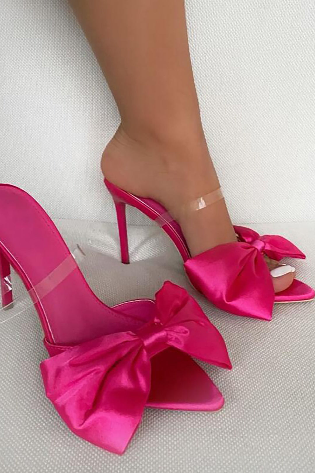 "Bowtie Slingback High Heels"