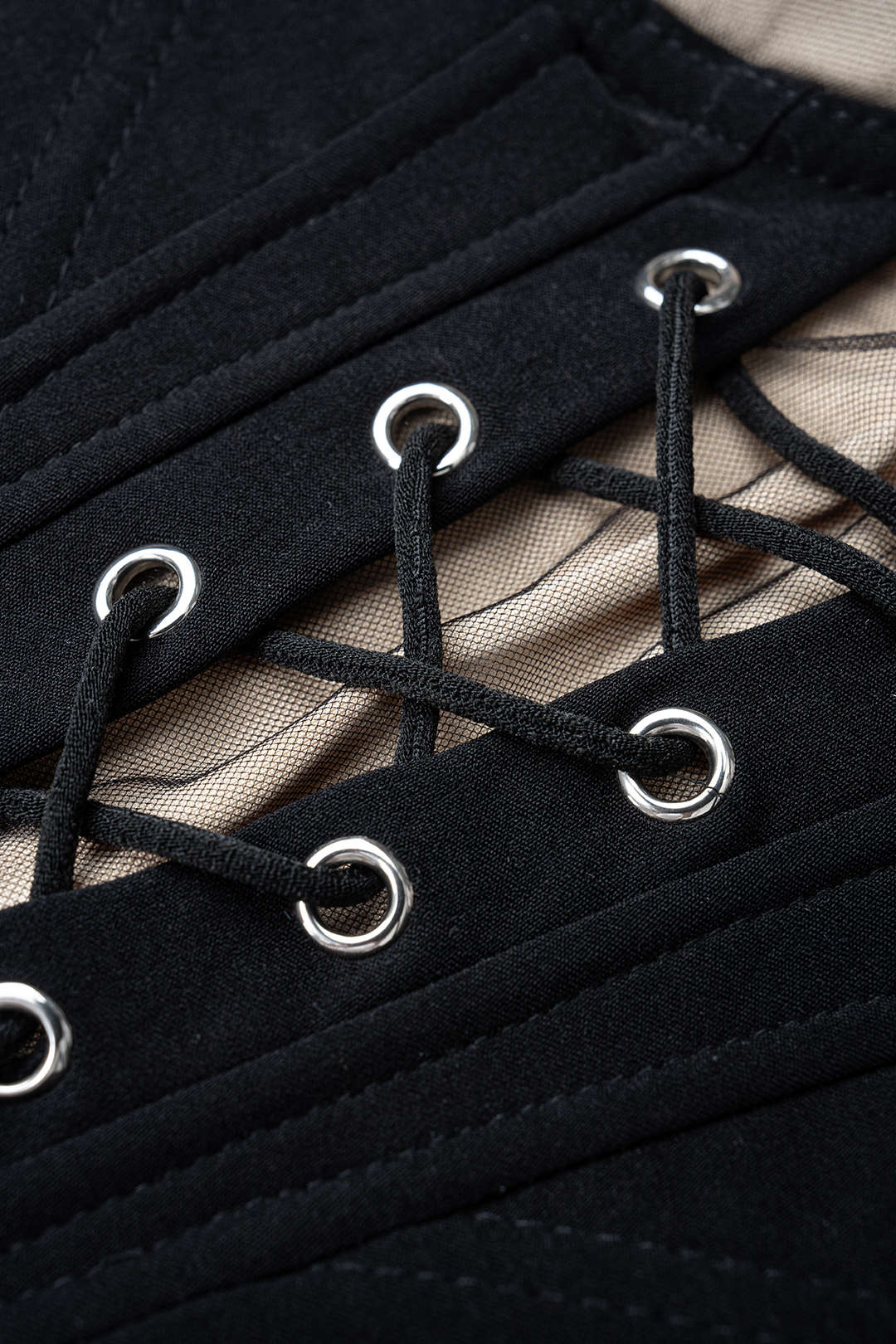 "Contrast Tie-Up Corset Tube Top"