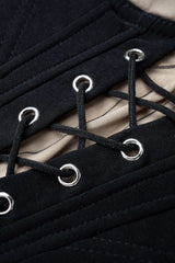 "Contrast Tie-Up Corset Tube Top"