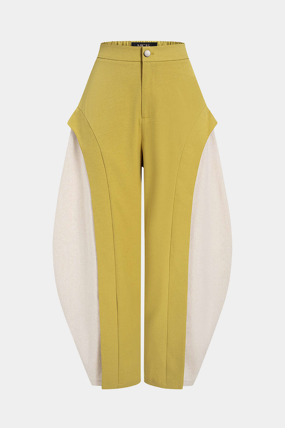 "Contrast Button Wide Leg Pants"