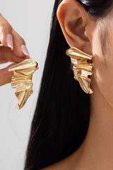 "Alloy Irregular Pleated Earrings"
