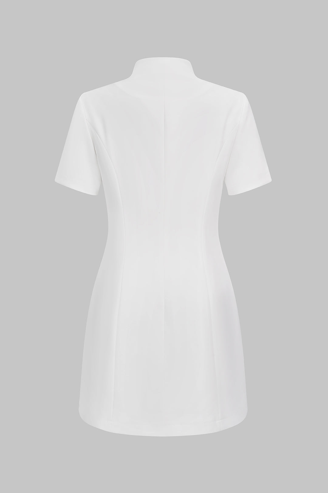 "Contrast Frog Button V-Neck Short Sleeve Mini Dress"