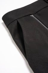 "Asymmetrical Zipper Wide Leg Pants"