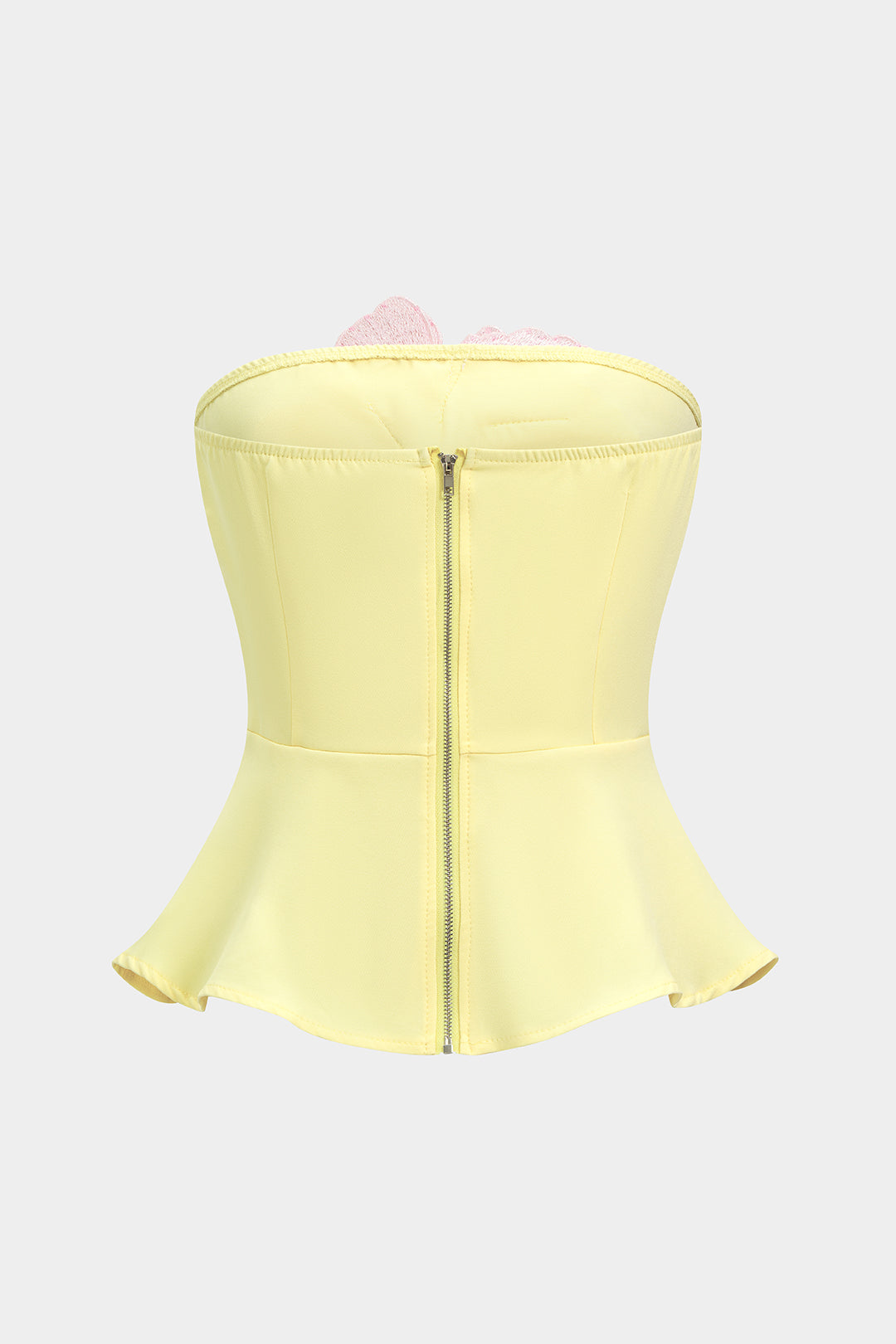 "3D Floral Embroidery Tube Top"