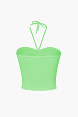 "Basic Halter Neck Ruched Cami Top"