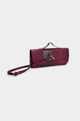 "Crocodile Skin Pattern Faux Leather Clutch Bag"