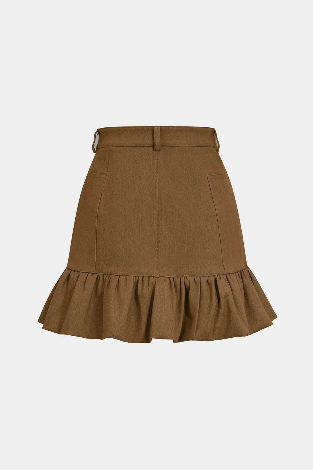 "Denim High Waist Ruched Hem Skirt"