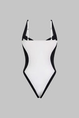 "Contrast Sleeveless Bodysuit"