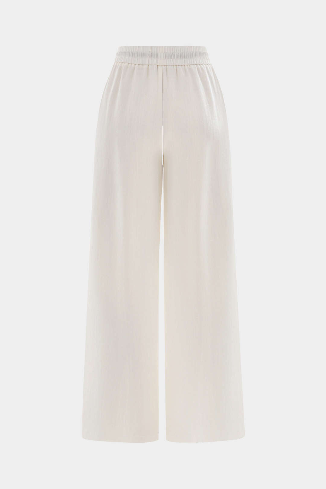 "Contrast Binding Drawstring Shirred Waistband Wide Leg Pants"