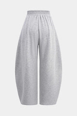 "Crossed Shirred Waist Barrel Pants"