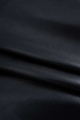 "Asymmetrical Ruched Faux Leather Mini Skirt"