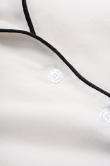 "Contrast Binding Notched Lapel Long Sleeve Top And Shorts Set"