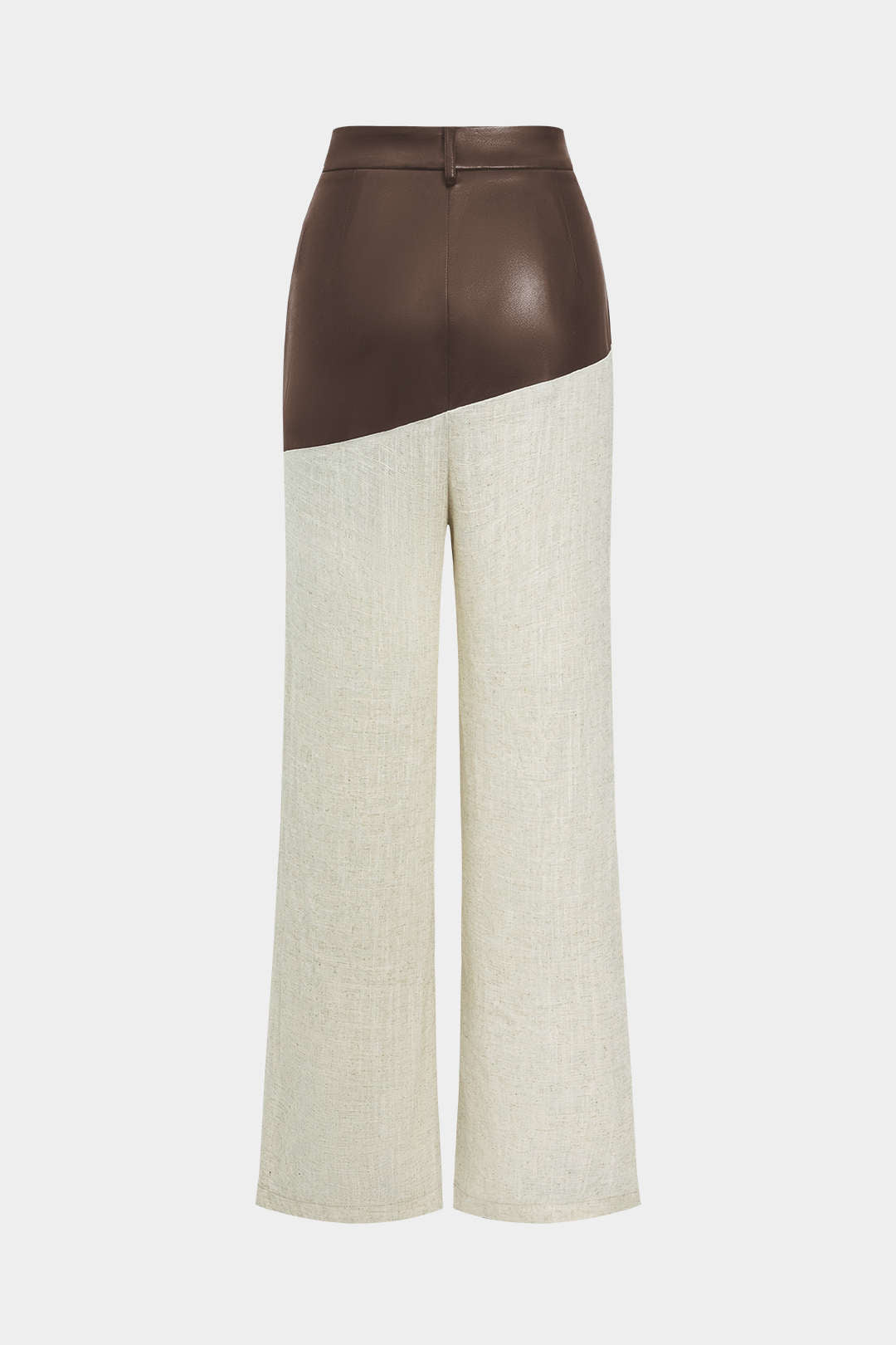 "Contrast Color Block Print Straight-leg Trousers"