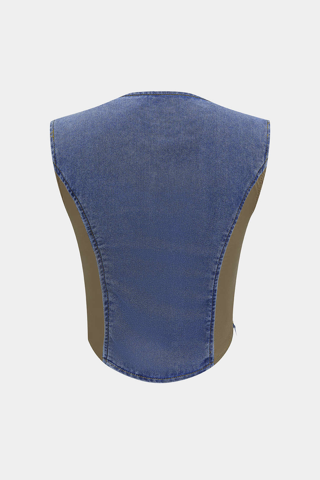 "Denim Bustier Patchwork Top"
