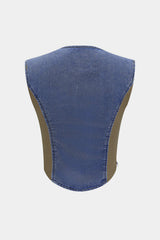 "Denim Bustier Patchwork Top"