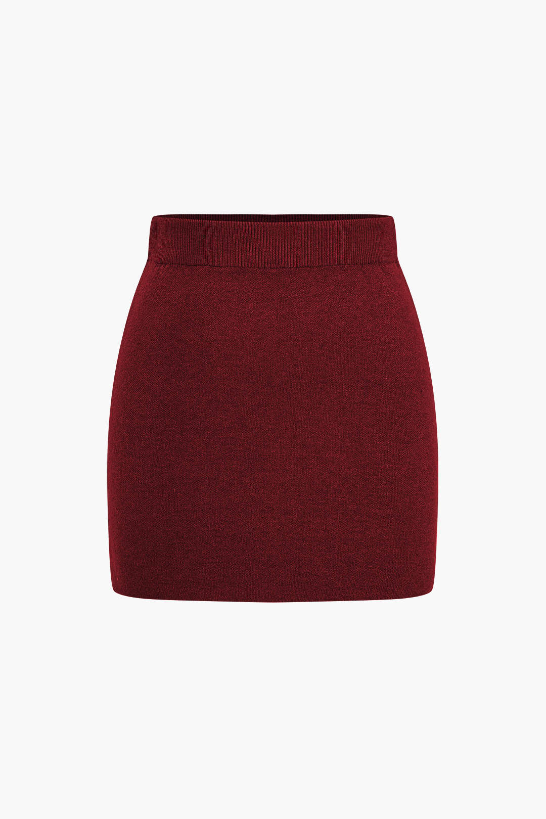 "Basic Solid Knit Mini Skirt"