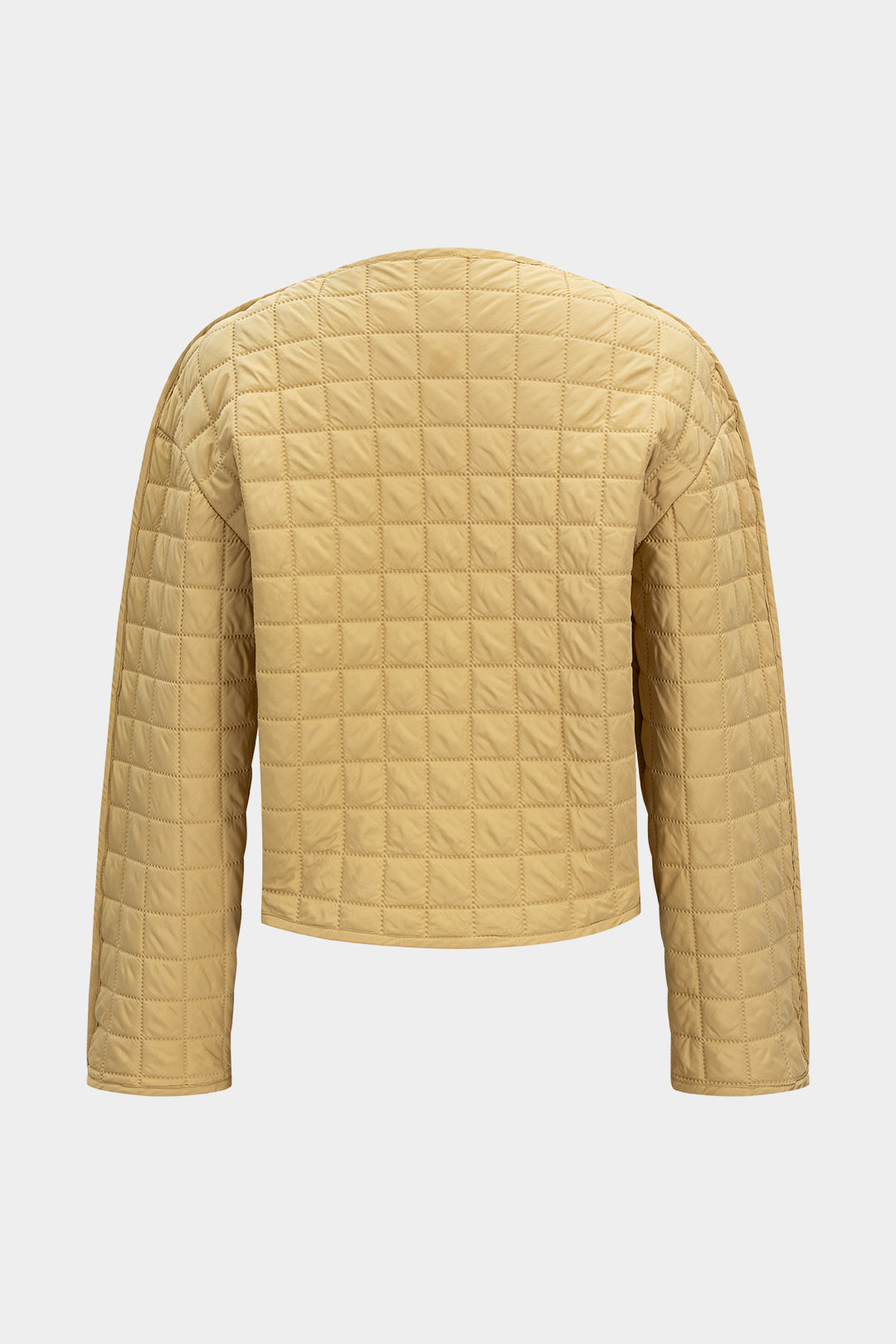 "Button Plaid Puffer"