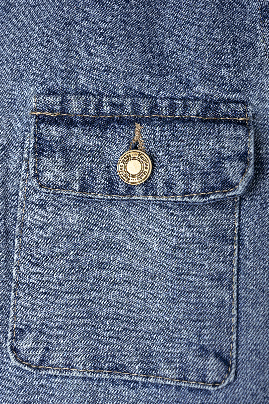 "Denim Lapel Button Tie-Up Vest"