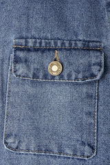 "Denim Lapel Button Tie-Up Vest"